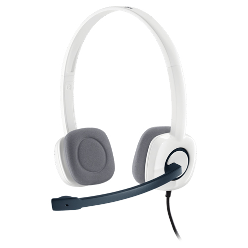 Logitech H150 Stereo Headset with Noise-Cancelling Mic white