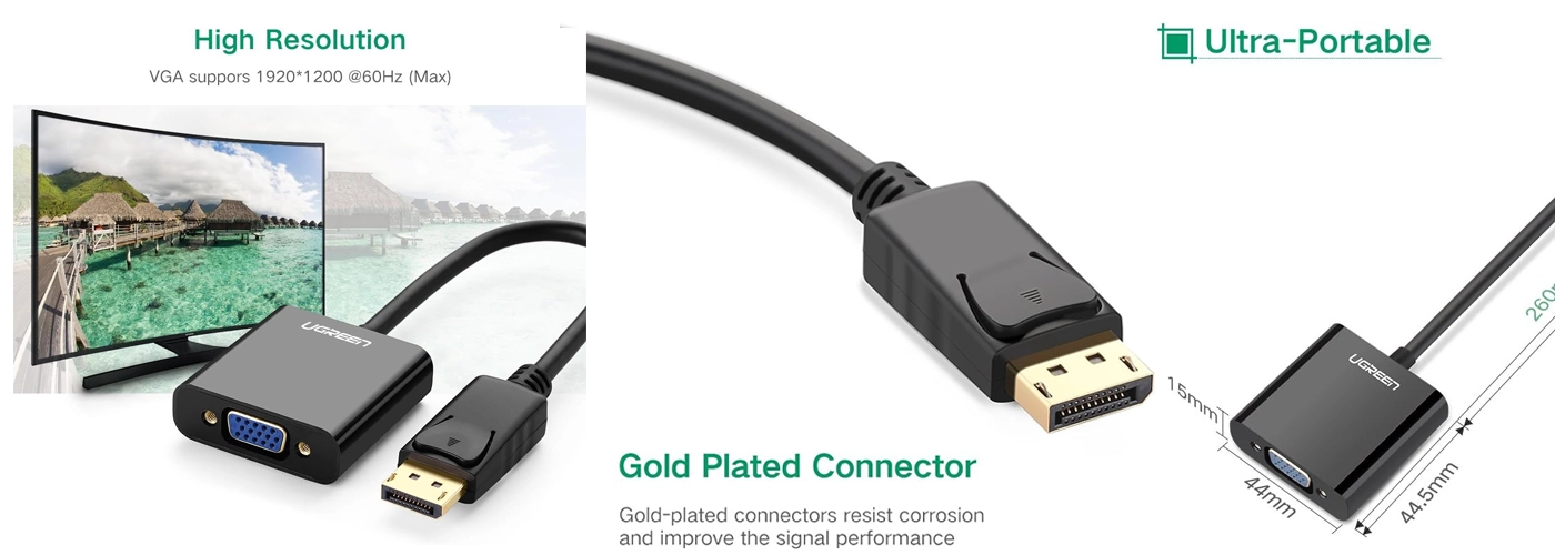 UGREEN DP Male to VGA Female Converter