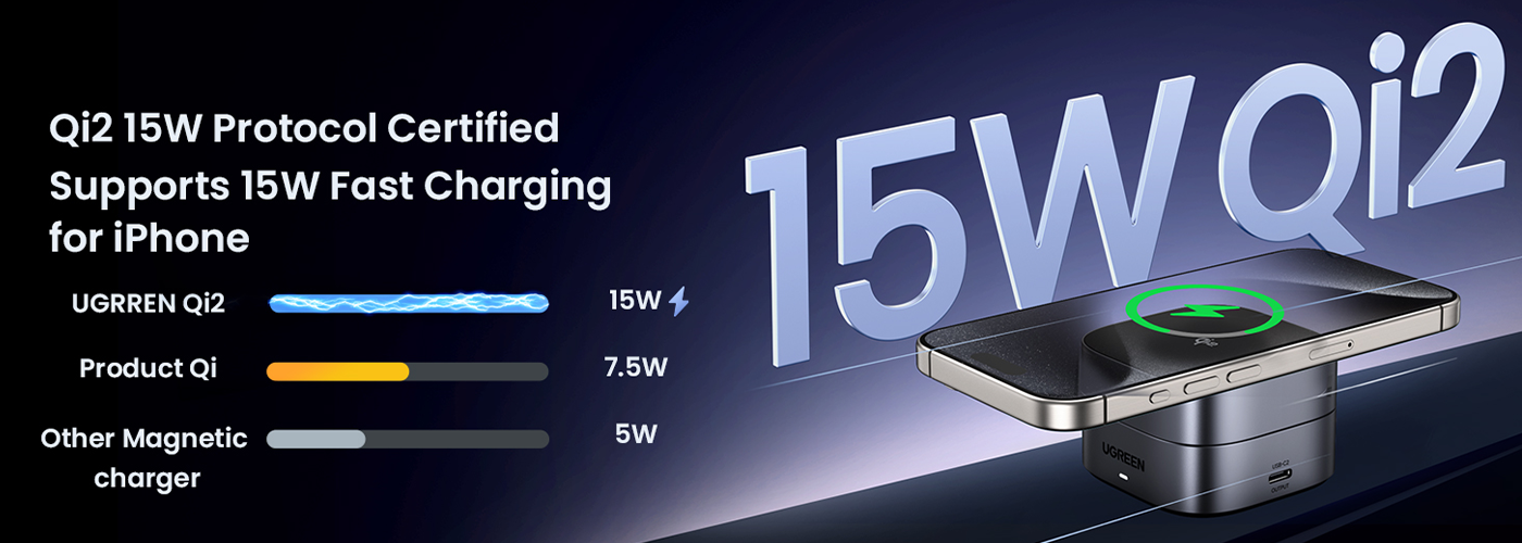 Ugreen 2-in-1 Magnetic Wireless 25W Charger for IPhone + AirPods - 35316 