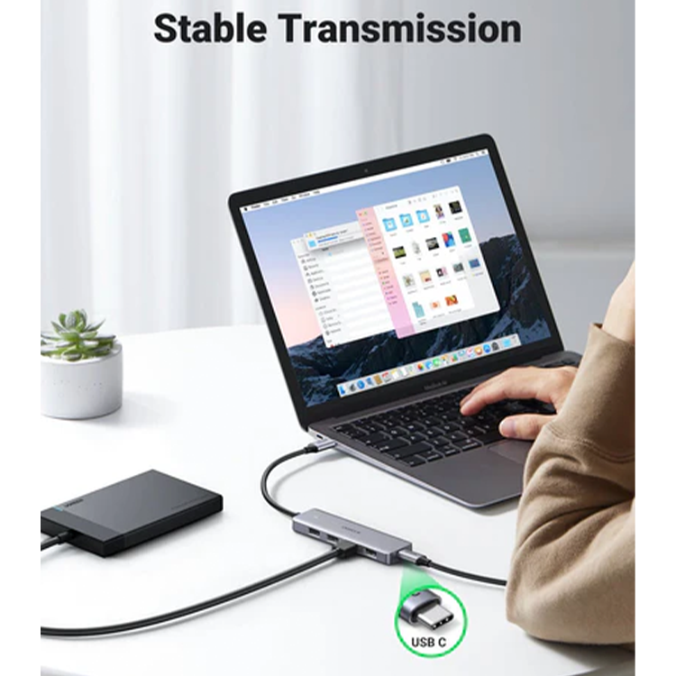 Ugreen 4-Port USB3.0 Hub with USB-C Power Supply - 70336
