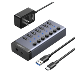 Ugreen USB 3.0 7-Port Hub-12V2A (DC: 5.5) Power Supply (UK) - 90306