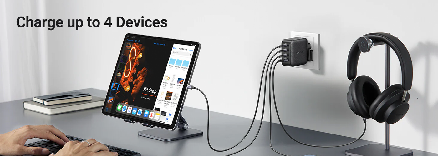 Ugreen USB-A+3*USB-C 65W GaN Tech Fast Wall Charger (3C1A) UK - 70819