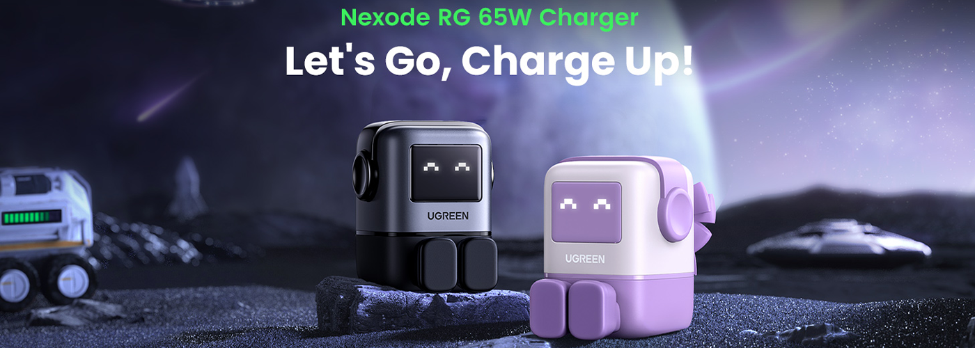 Ugreen Uno Robot 65W USB-A +2*USB-C GaN Fast Charger UK - 25686