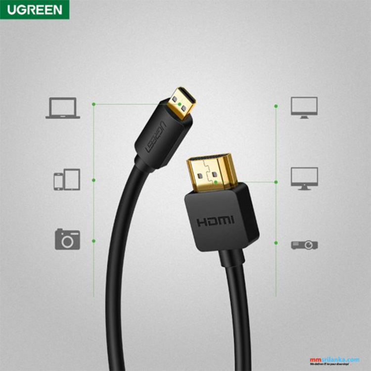 Ugreen 30102 Micro HDMI Male To HDMI Male 1.5m Cable - Image 4