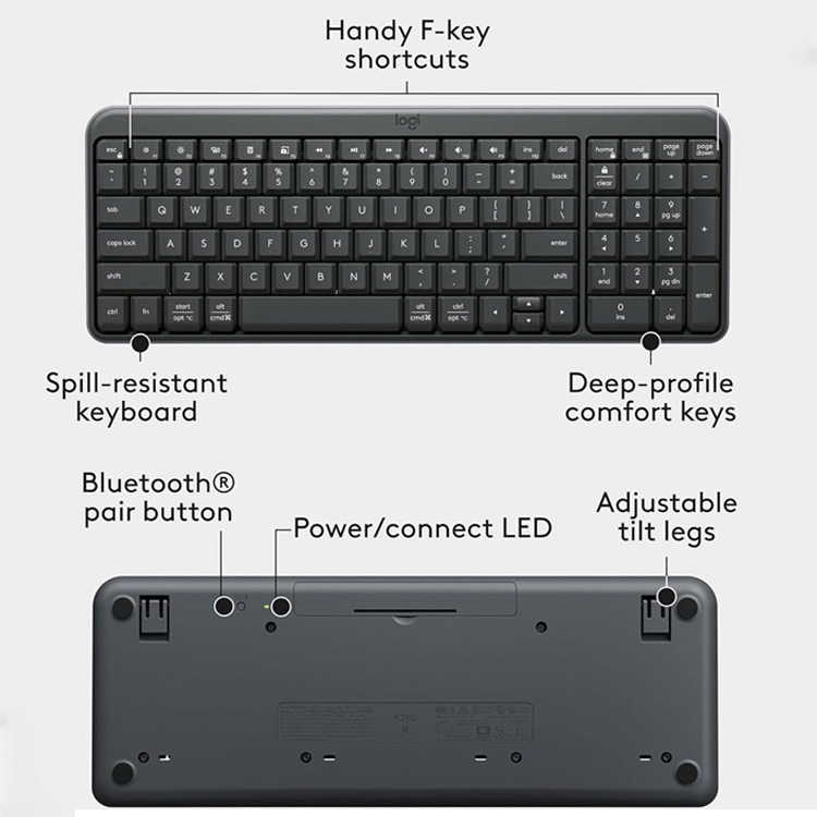 Logitech K250 COMPACT Bluetooth Wireless